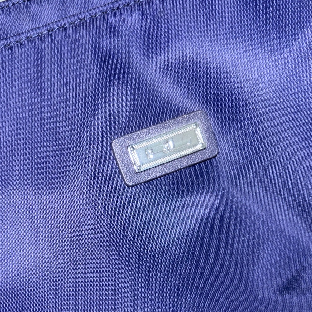 Navy Tote Bag with Leather Trim - Picture 2 of 11